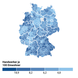 Handwerkerdichte (Karte, 2020)
