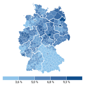 Arbeitslosenquoten (Kreise, Juni 2024)