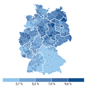 Arbeitslosenquoten (Kreise, Juli 2024)