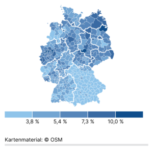 Arbeitslosenquoten (Kreise, Oktober 2024)