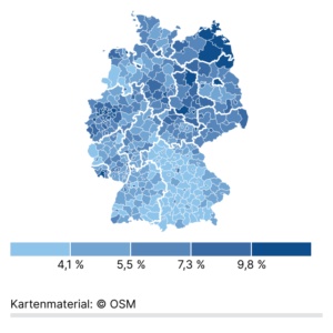 Arbeitslosenquoten (Kreise, Januar 2025)