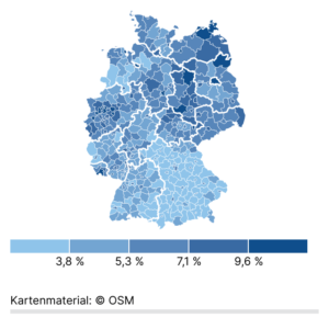 Arbeitslosenquoten (Kreise, Dezember 2024)