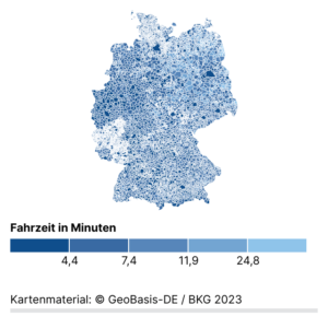 Erreichbarkeit von Ladestationen (Karte, 2023)