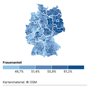 Anteil an Ärztinnen (Karte, 2025)