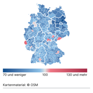 Zugezogen, fortgezogen (Karte, 2024)