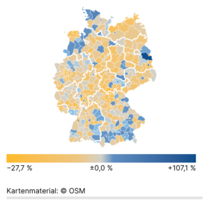 Veränderung der Industriebeschäftigung (Karte, 2024)
