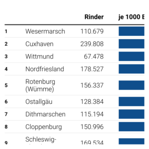 Rinder (Tabelle, 2023)