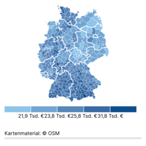 Verfügbares Einkommen (Karte, 2021)
