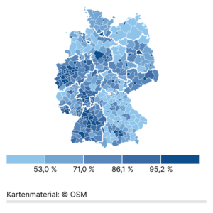 Erreichbarkeit von Bus und Bahn (Karte, 2022)