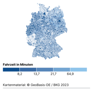 Erreichbarkeit von Schnellladestationen (Karte, 2023)
