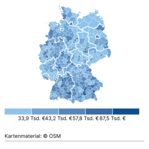 Bruttoinlandsprodukt (Karte, 2022)