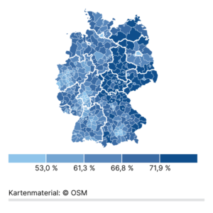 Arbeiten mit Berufsabschluss (Karte, 2023)