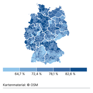 Geimpft gegen Polio (Karte, 2023)